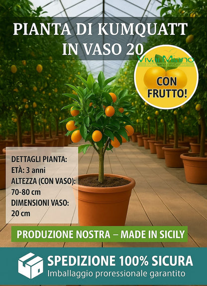 Pianta di Kumquat - Mandarino Cinese (vaso - 20) con frutto